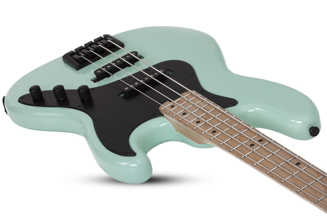 Schecter J-4  Maple FB Left-Handed Electric Bass Guitar - Sea Foam Green