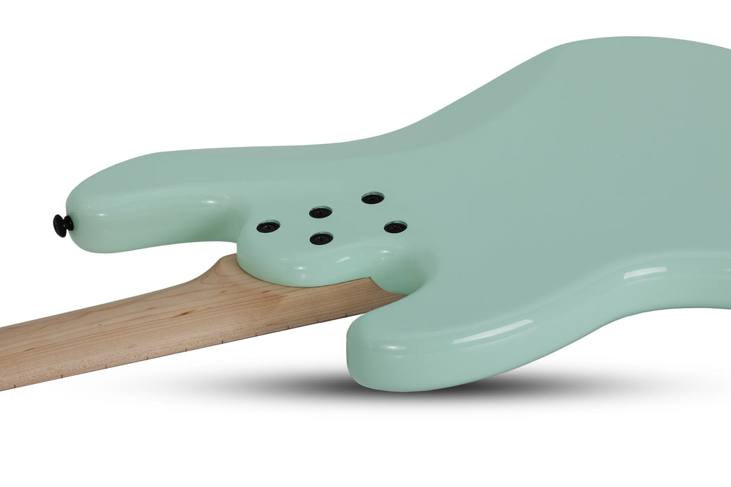 Schecter J-4  Maple FB Left-Handed Electric Bass Guitar - Sea Foam Green