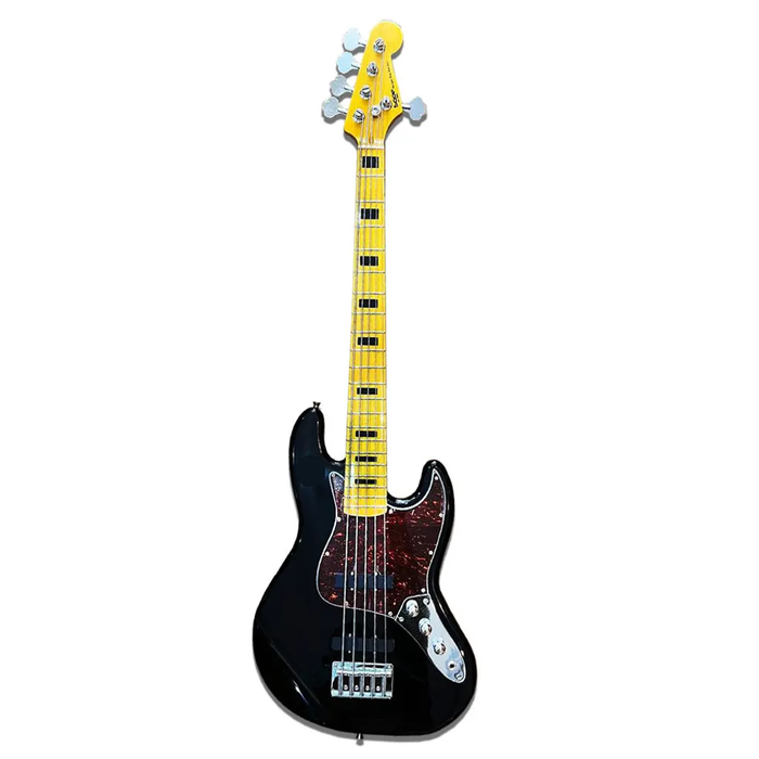 SQOE JB5BS300 5-string Electric Bass Guitar with Maple Fingerboard - Black