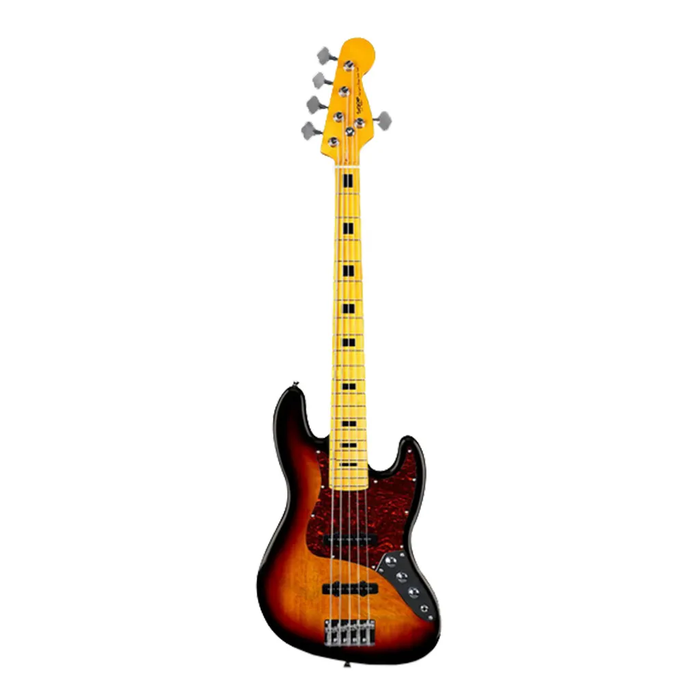 SQOE JB5BS300 5-string Electric Bass Guitar with Maple Fingerboard - Sunburst