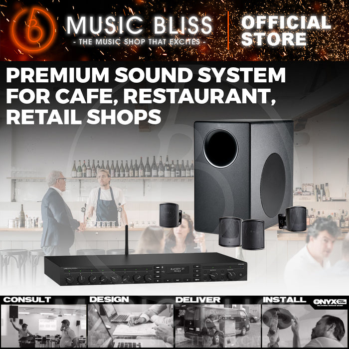 Premium Sound System for Cafe, Restaurant, Retail Shops with Lab Gruppen CPA1201 Mixer Amplifer and JBL C50 Pack with Subwoofer