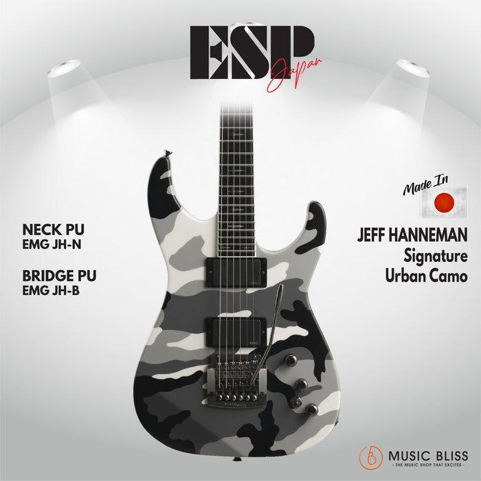 ESP Original JEFF HANNEMAN Signature - Urban Camo [MIJ - Made in Japan] - Music Bliss Malaysia
