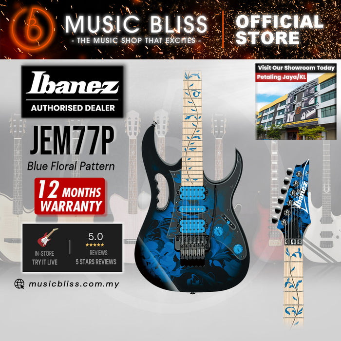 Ibanez Steve Vai Signature JEM77P Electric Guitar - Blue Floral Pattern