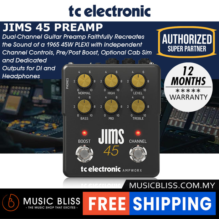 TC Electronic Ampworx JIMS 45 Preamp Pedal - Music Bliss Malaysia