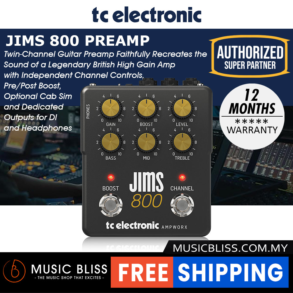 TC Electronic Ampworx JIMS 800 Preamp Pedal | Music Bliss Malaysia
