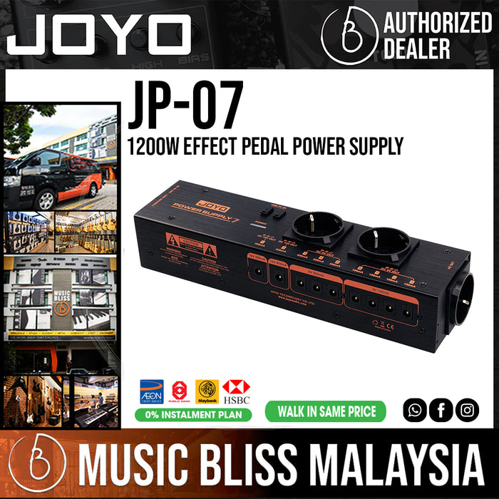 Joyo JP-07 Power Supply 1200W AC Power Adapter Socket with 9 Isolated DC 9V/12V/18V, 2 USB Power Supply & 3 AC Output Ports - Music Bliss Malaysia