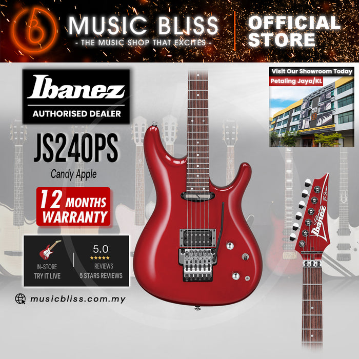 Ibanez Joe Satriani Signature JS240PS Electric Guitar with Bag - Candy Apple