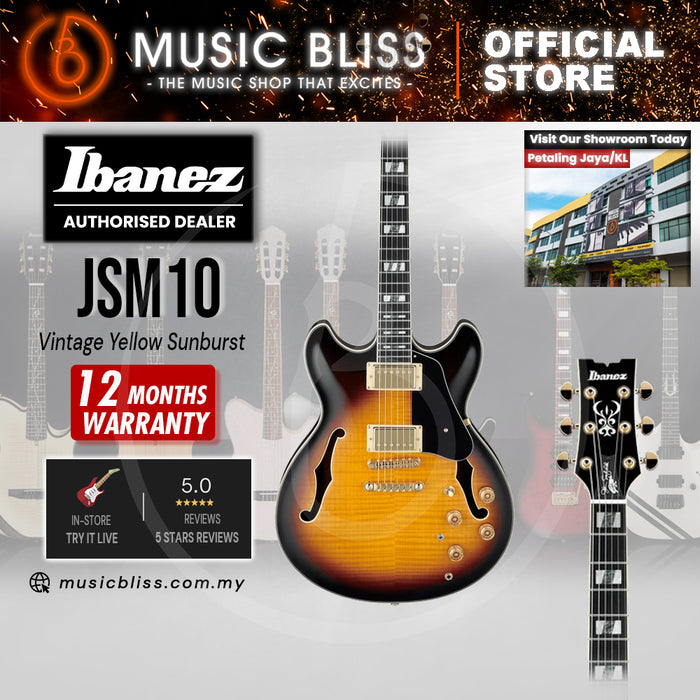 Ibanez John Scofield Signature JSM10 Electric Guitar - Vintage Yellow Sunburst