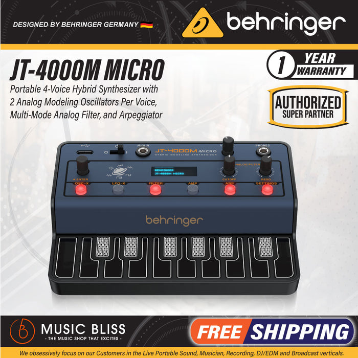 Behringer JT-4000M Micro Hybrid Modeling Synthesizer with MIDI
