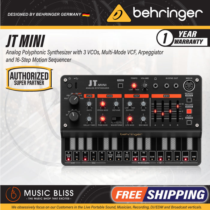 Behringer JT Mini Polyphonic 3-voice Analog Synthesizer