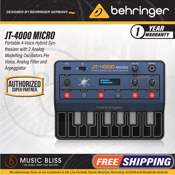 Behringer JT-4000 Micro Hybrid Modeling Synthesizer - Music Bliss Malaysia