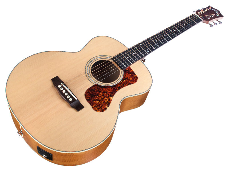 Guild Jumbo Junior Flamed Maple Acoustic-Electric Guitar - Antique Blonde Satin - Music Bliss Malaysia