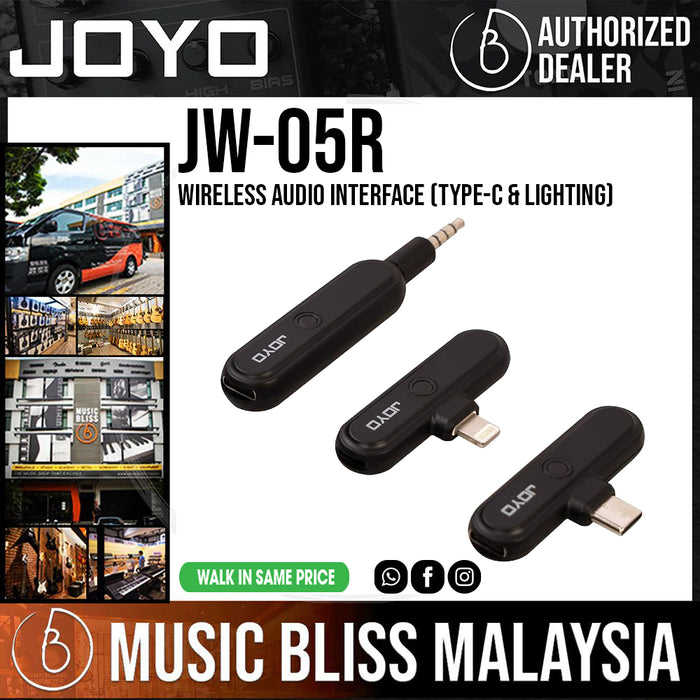 Joyo JW-05R Wireless Audio Interface 2.4G wireless system, Audio Internal Recording or Live Streaming with Type-C & Lightning Interface - Music Bliss Malaysia