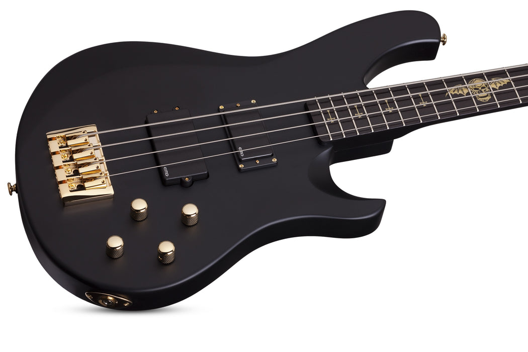 Schecter Johnny Christ Electric Bass Guitar - Satin Black