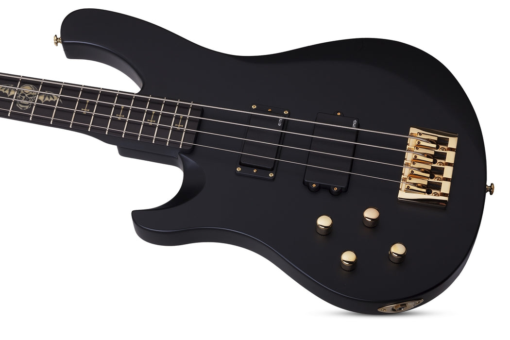Schecter Johnny Christ Left-Handed Electric Bass Guitar - Satin Black