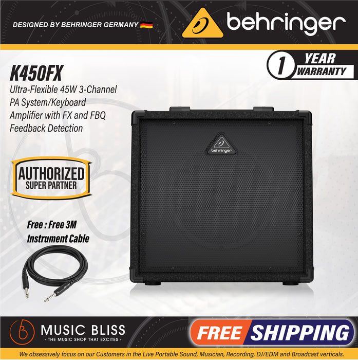 Behringer Ultratone K450FX 45-Watt Keyboard Amplifier - Music Bliss Malaysia