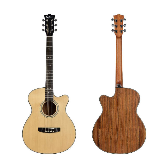 Kaysen K-D232-OMC Budget Beginner Solid Top Cutaway Acoustic Guitar - Natural