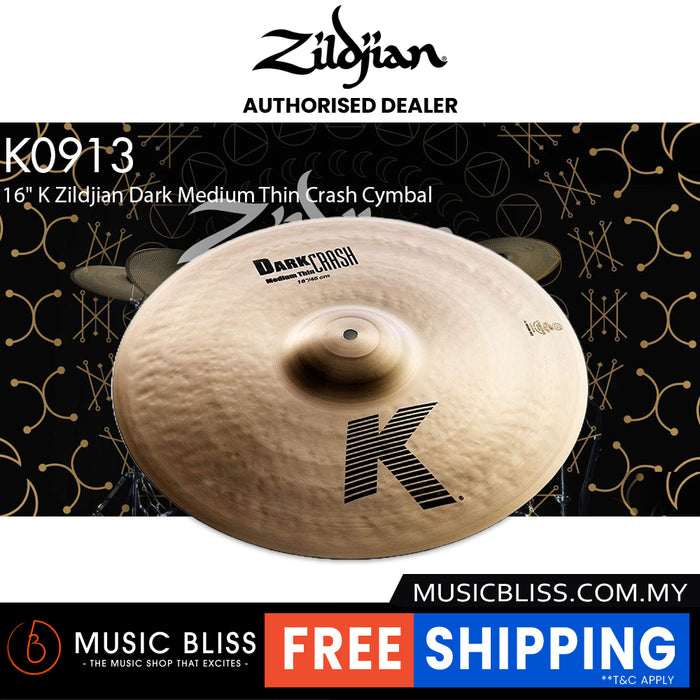 Zildjian 16" K Zildjian Dark Medium Thin Crash Cymbal