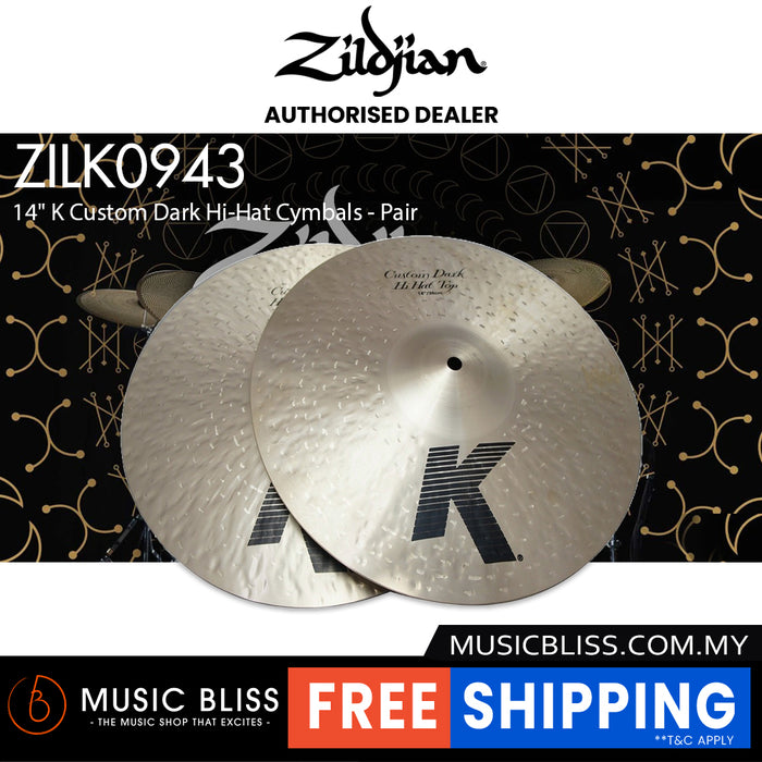 Zildjian 14" K Custom Dark Hi-Hat Cymbals - Pair