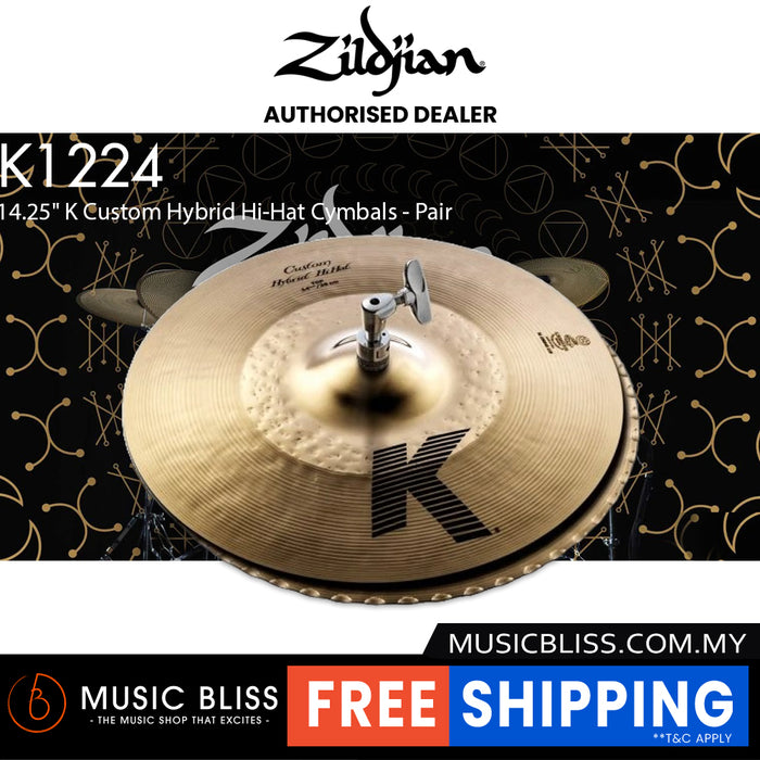 Zildjian 14.25" K Custom Hybrid Hi-Hat Cymbals - Pair