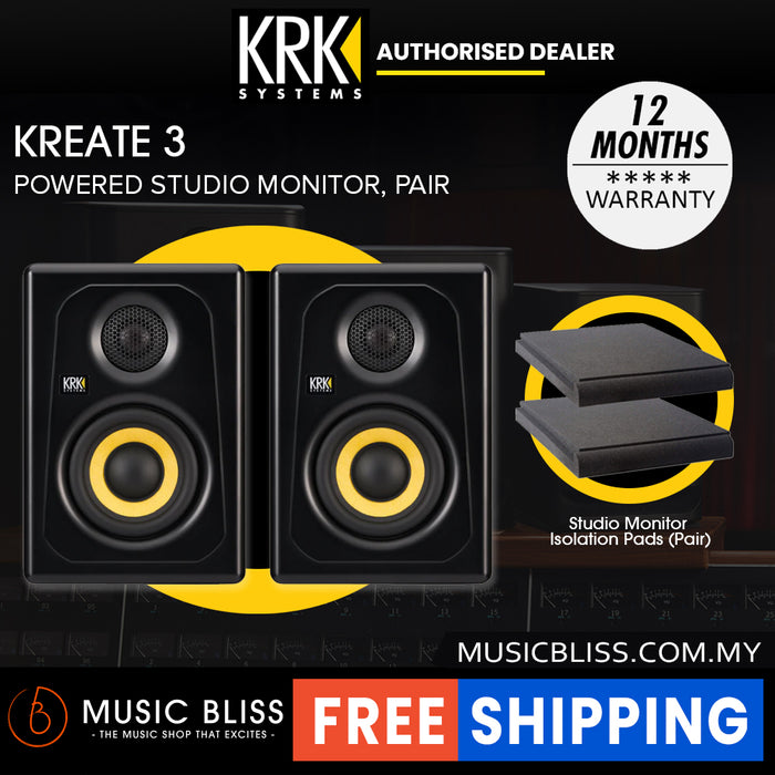 KRK Kreate 3 Powered Studio Monitors - Pair