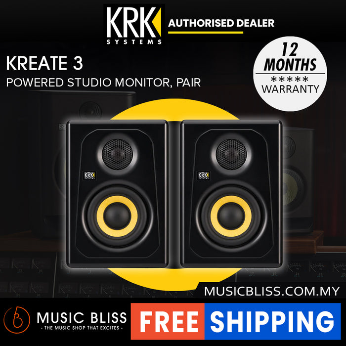 KRK Kreate 3 Powered Studio Monitors - Pair