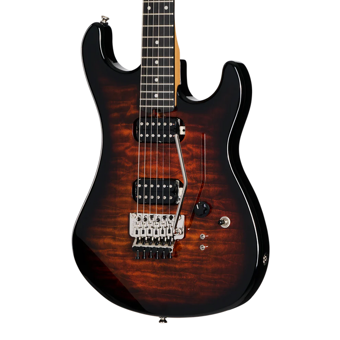 Kramer 84 HH Quilt Electric Guitar with Premium Gig Bag - Orange Burst