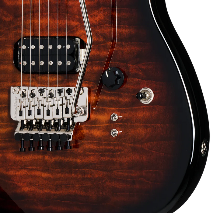 Kramer 84 HH Quilt Electric Guitar with Premium Gig Bag - Orange Burst