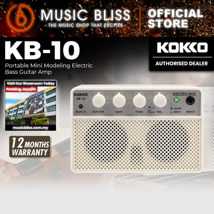 Kokko KB-10 Budget Beginner Portable Mini Modeling Electric Bass Guitar Amp - 10W Rechargeable
