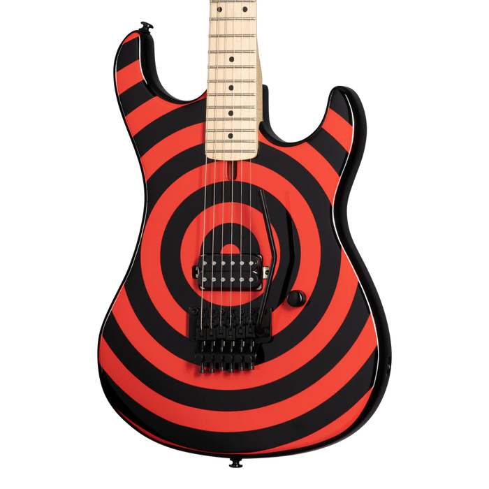 Kramer 84 Red Bullseye Electric Guitar with Premium Gig Bag - Black with Red Bullseye