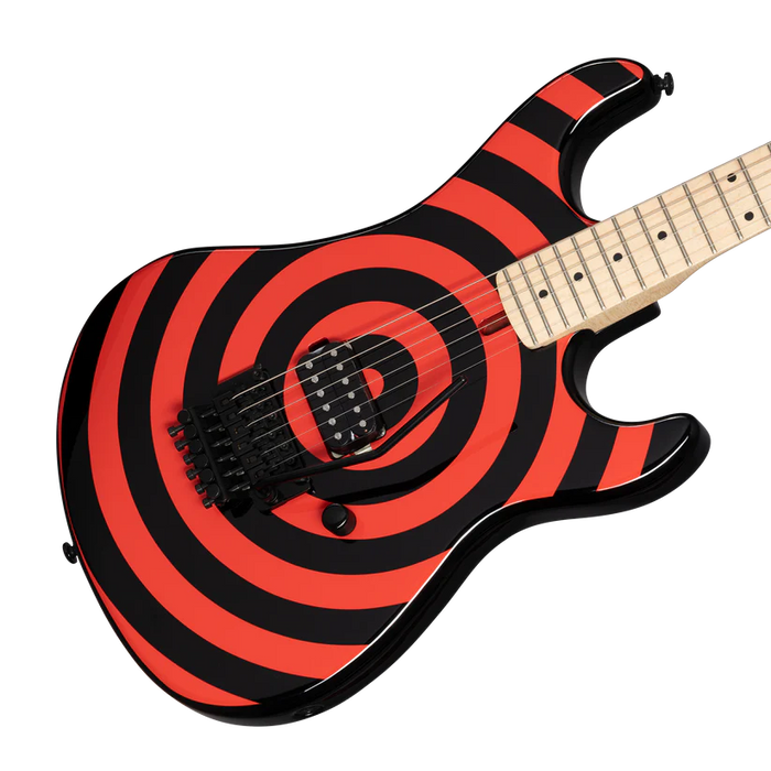 Kramer 84 Red Bullseye Electric Guitar with Premium Gig Bag - Black with Red Bullseye