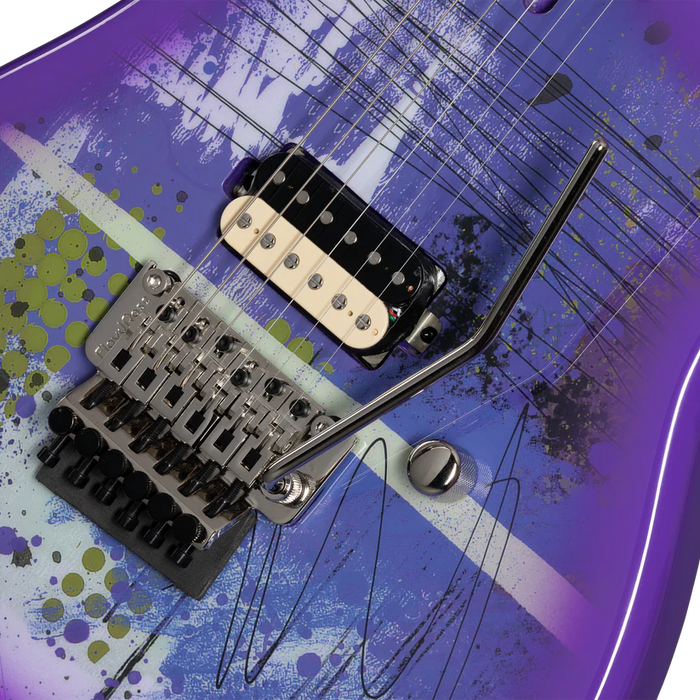 Kramer 84 Purple Splatter Electric Guitar with Premium Gig Bag - Shockwave with Purple Splatter