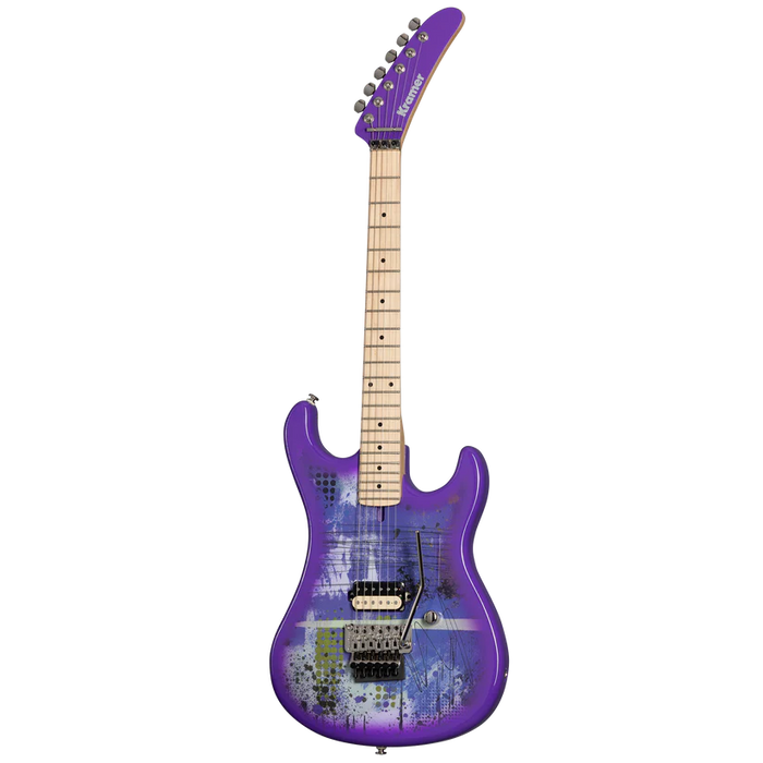 Kramer 84 Purple Splatter Electric Guitar with Premium Gig Bag - Shockwave with Purple Splatter