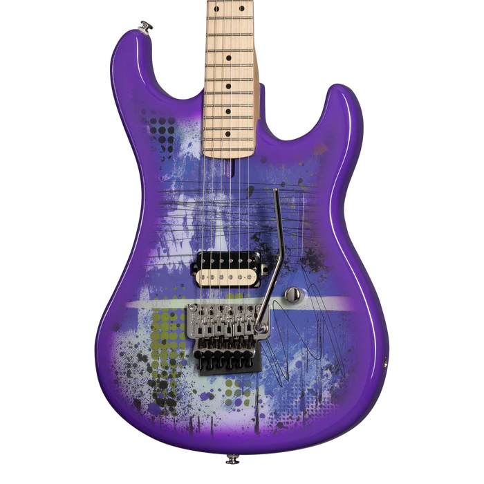 Kramer 84 Purple Splatter Electric Guitar with Premium Gig Bag - Shockwave with Purple Splatter