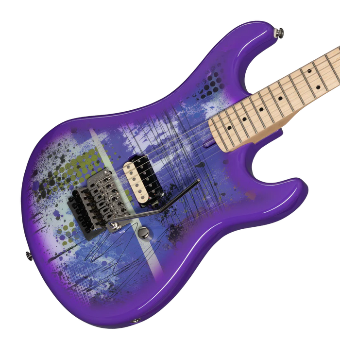 Kramer 84 Purple Splatter Electric Guitar with Premium Gig Bag - Shockwave with Purple Splatter