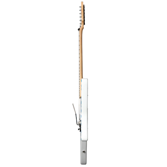 Kramer Voyager Old School Electric Guitar with Premium Gig Bag - Alpine White with Blue Checkers