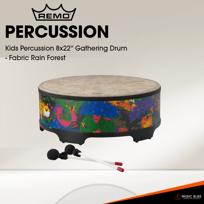 Remo Kids Percussion 22" Gathering Drum - Fabric Rain Forest