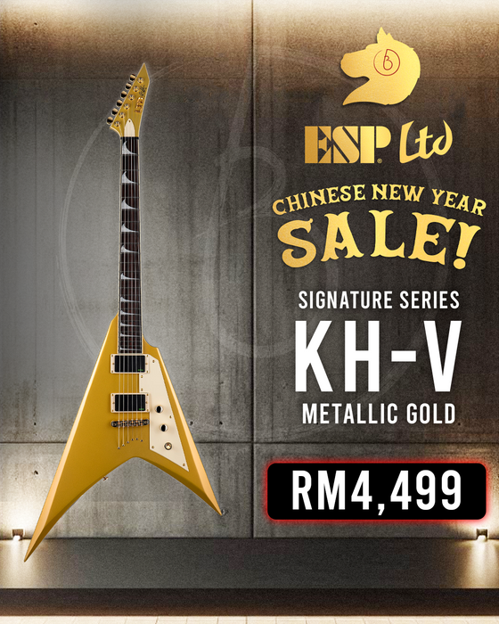 ESP LTD KH-V Kirk Hammett Signature Electric Guitar - Metallic Gold