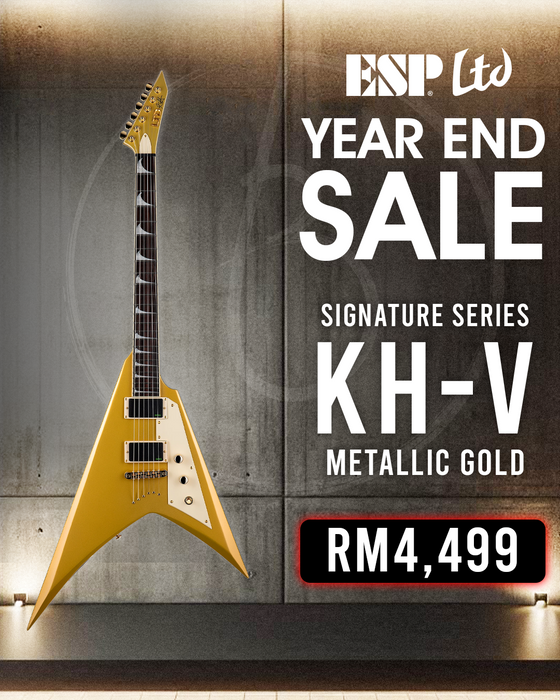 ESP LTD KH-V Kirk Hammett Signature Electric Guitar - Metallic Gold