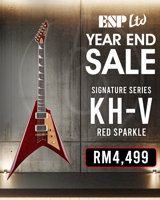 ESP LTD KH-V Kirk Hammett Signature Electric Guitar - Red Sparkle
