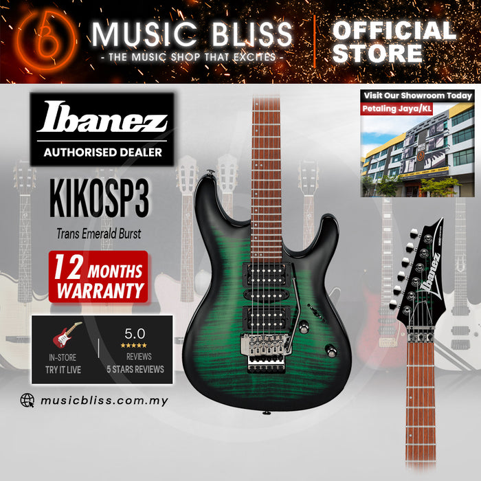 Ibanez Kiko Loureiro Signature KIKOSP3 Electric Guitar - Trans Emerald Burst