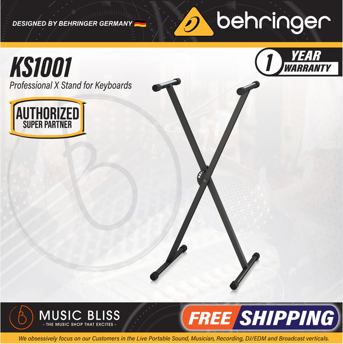 Behringer KS1001 Professional Single-braced X Stand for Keyboards - Music Bliss Malaysia