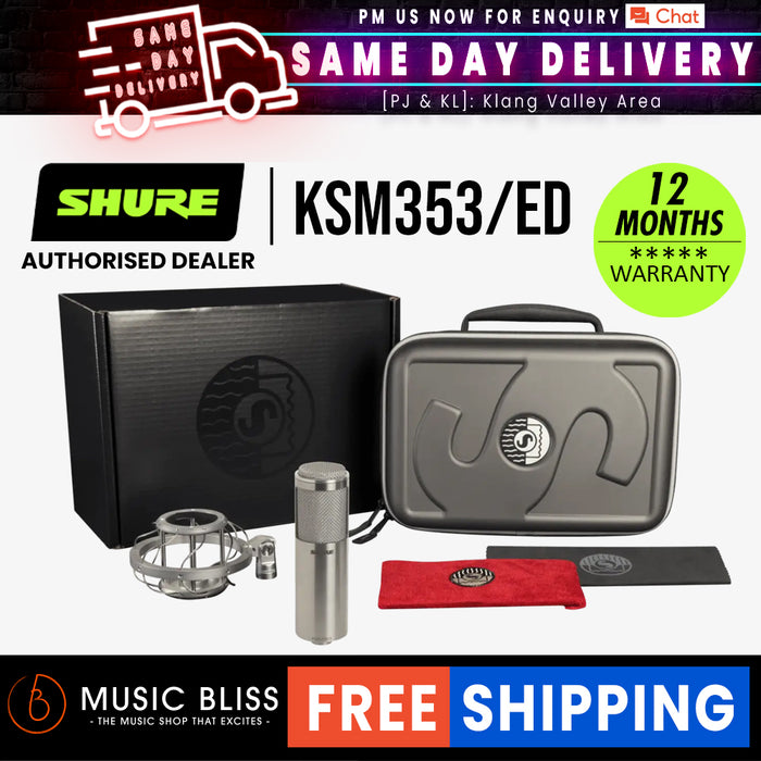 Shure KSM353/ED Premier Bi-directional Ribbon Microphone - Music Bliss Malaysia