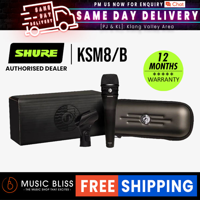 Shure KSM8/B Dualdyne Cardioid Handheld Dynamic Microphone - Black - Music Bliss Malaysia