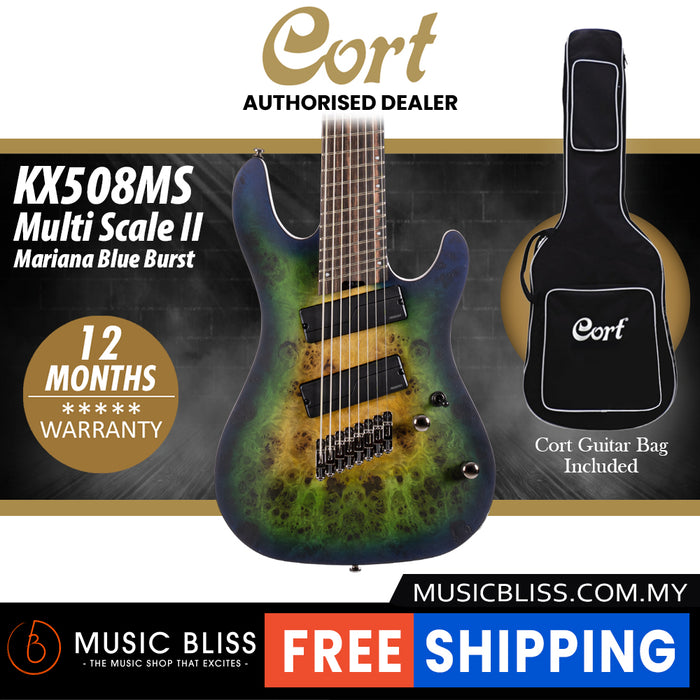 Cort KX508MS II Electric Guitar with Bag - Mariana Blue Burst
