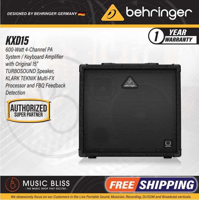 Behringer Ultratone KXD15 600-Watt Keyboard Amplifier - Music Bliss Malaysia