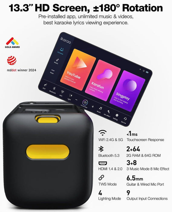 Ikarao Break X1 Portable Party Karaoke Machine