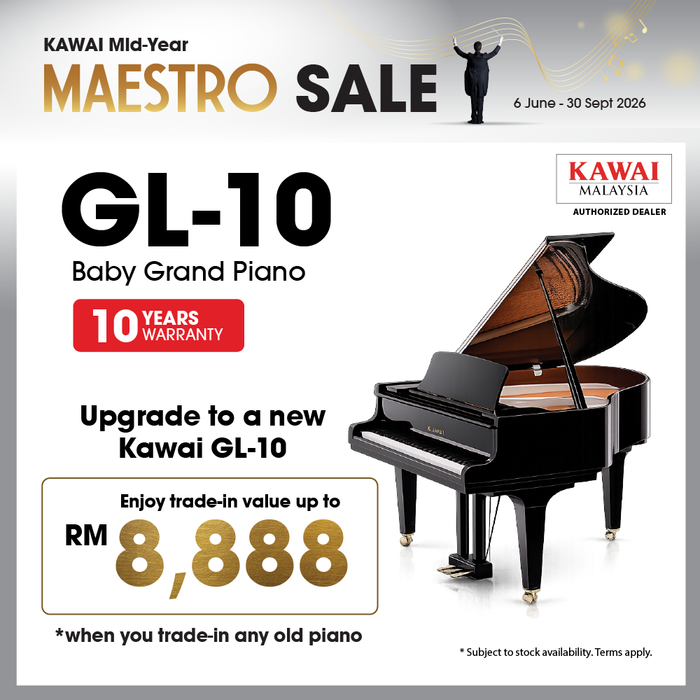 Kawai GL-10 Baby Grand Piano - Ebony Polish