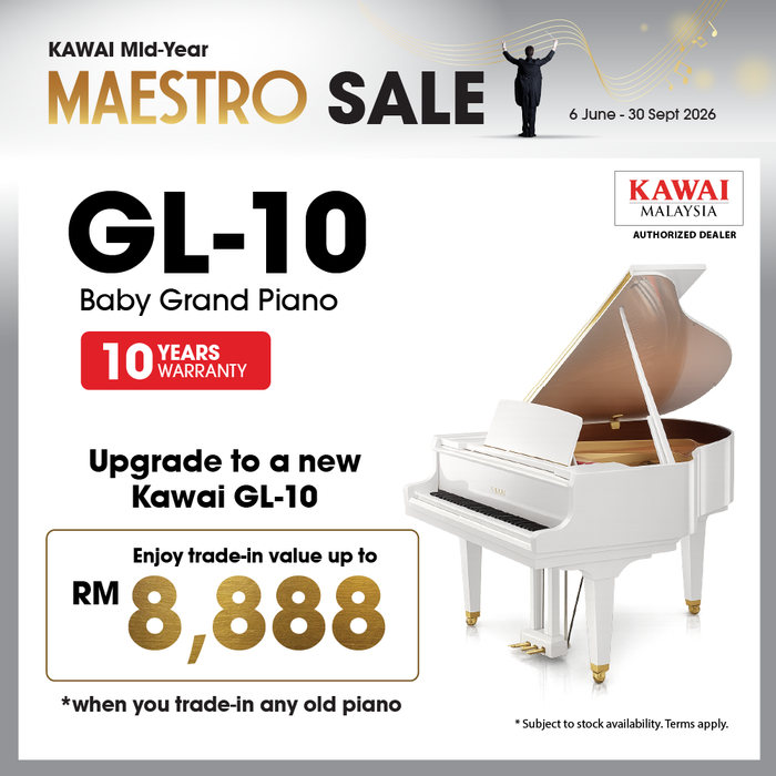 Kawai GL-10 Baby Grand Piano - White Polish