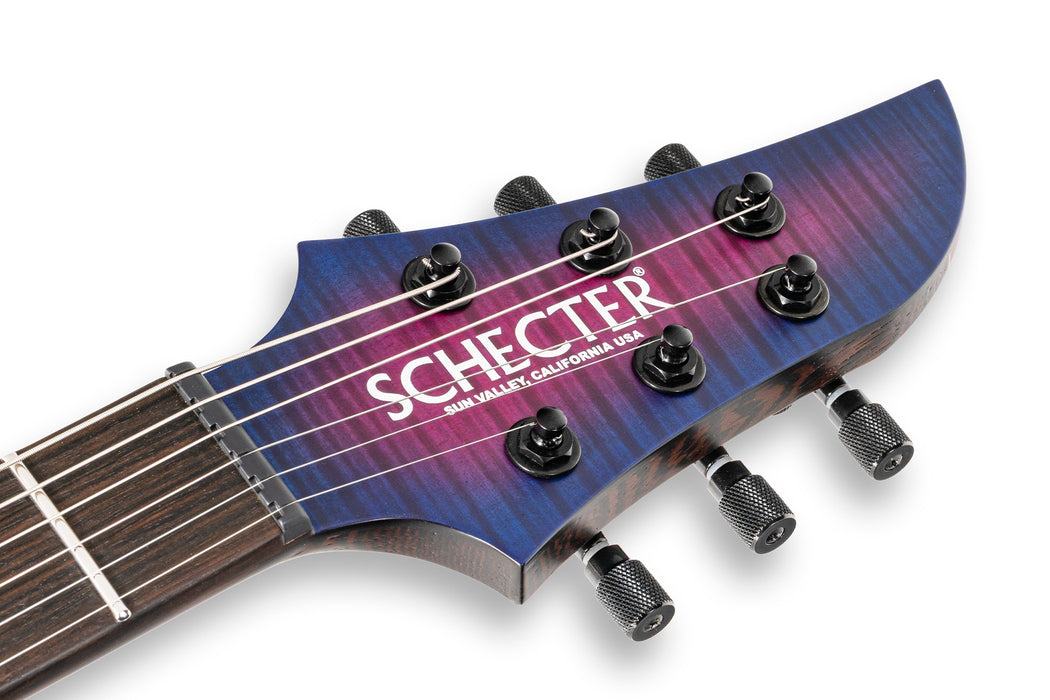 Schecter USA Keith Merrow KM-6 MK-III Pro Signature Electric Guitar - Blue Crimson Flame
